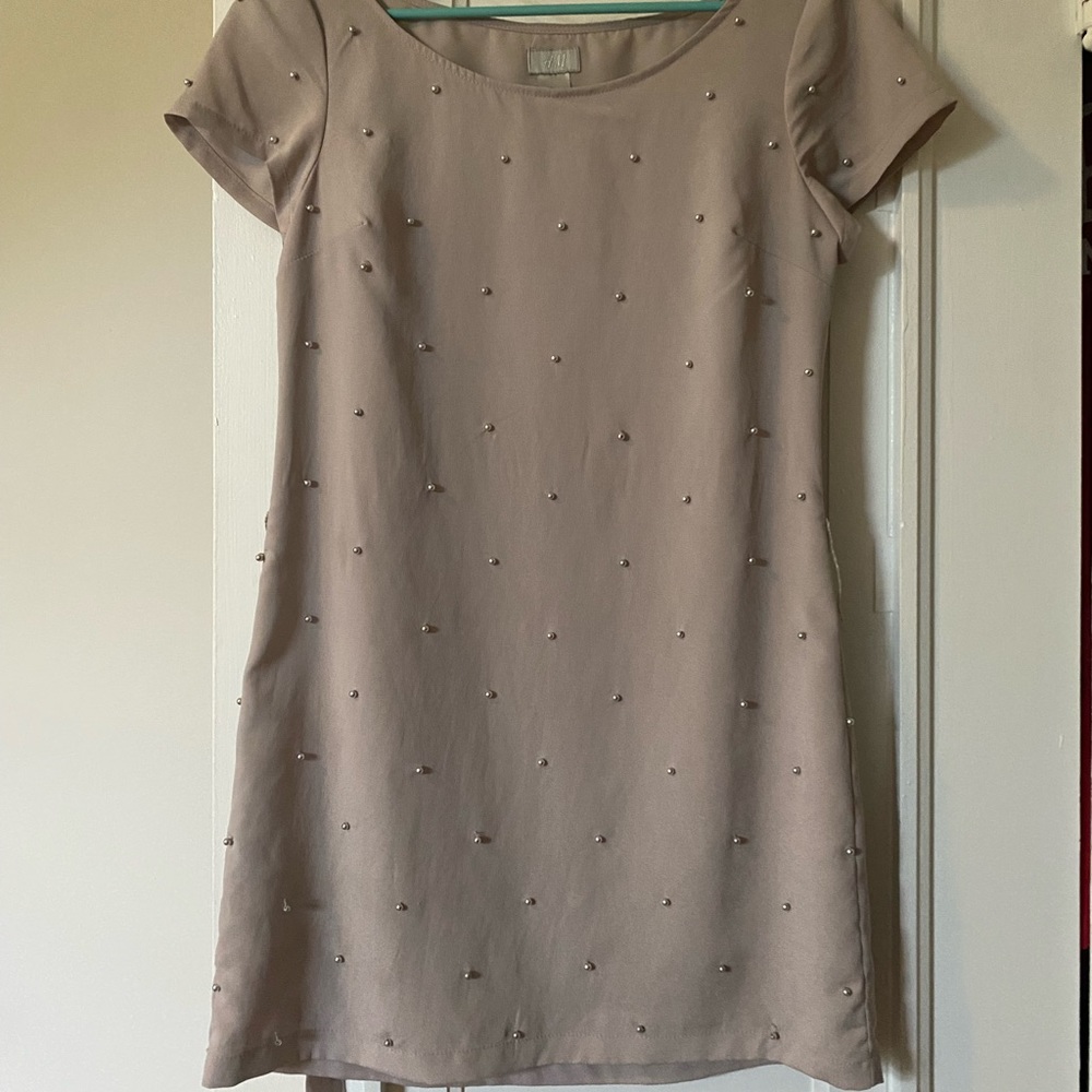 H&M pearl studded dress. Comes with silk belt for cinching waist